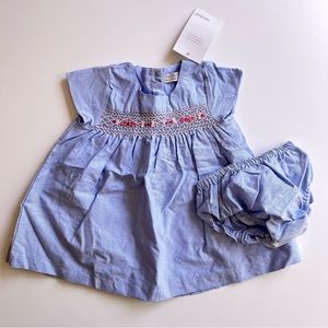 6mo Smocked Almost-Chambray Dress